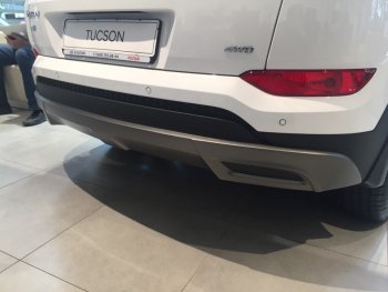 5 649 р. Накладка на задний бампер АвтоКрат Hyundai Tucson TL дорестайлинг (2015-2018) (Неокрашенная)  с доставкой в г. Екатеринбург. Увеличить фотографию 4