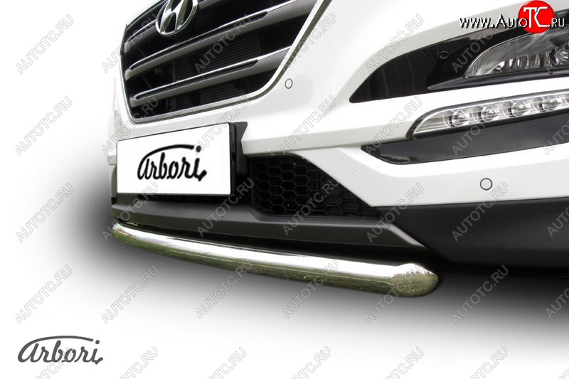 14 291 р. Защита переднего бампера Arbori (нержавейка, 1 труба d57 mm). Hyundai Tucson TL дорестайлинг (2015-2018)  с доставкой в г. Екатеринбург