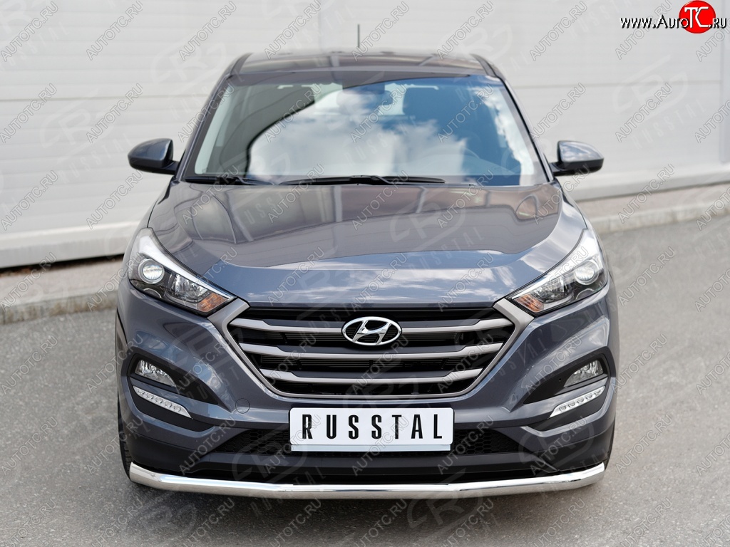 13 999 р. Защита переднего бампера (Ø63 мм, нержавейка) SLITKOFF Hyundai Tucson TL дорестайлинг (2015-2018)  с доставкой в г. Екатеринбург