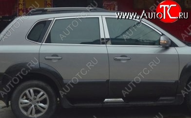 4 749 р. Накладки на центральные стойки дверей СТ Hyundai Tucson JM (2004-2010) (Неокрашенные)  с доставкой в г. Екатеринбург