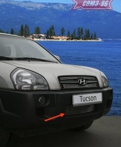 3 554 р. Декоративный элемент воздухозаборника Souz-96 (d10) Hyundai Tucson JM (2004-2010)  с доставкой в г. Екатеринбург. Увеличить фотографию 1