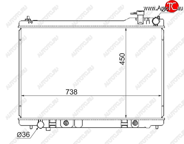 7 199 р. Радиатор двигателя (пластинчатый, МКПП/АКПП) SAT  INFINITI FX35  S50 - FX45  S50  с доставкой в г. Екатеринбург
