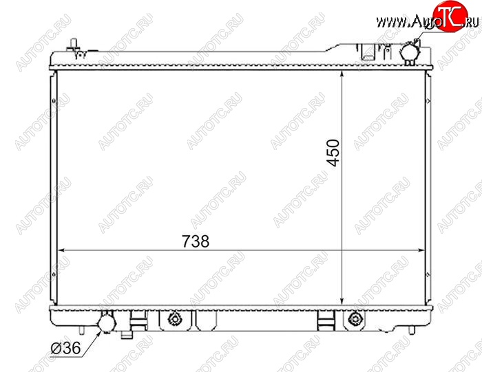 7 449 р. Радиатор двигателя SAT (пластинчатый, МКПП/АКПП)  INFINITI FX35  S50 - FX45  S50  с доставкой в г. Екатеринбург