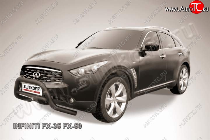 34 749 р. Кенгурятник d76 низкий INFINITI FX50 S51 дорестайлинг (2008-2011) (Цвет: серебристый)  с доставкой в г. Екатеринбург