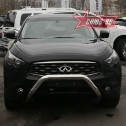 25 019 р. Защита переднего бампера Souz-96 (d76) INFINITI FX50 S51 дорестайлинг (2008-2011)  с доставкой в г. Екатеринбург. Увеличить фотографию 2