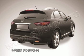 8 449 р. Защита заднего бампера из уголков d57 Slitkoff  INFINITI FX35  S51 - FX50  S51 (Цвет: серебристый)  с доставкой в г. Екатеринбург. Увеличить фотографию 1