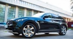 17 999 р. Защита порогов из круглой трубы диаметром 42 мм Russtal INFINITI FX37 S51 рестайлинг (2011-2013) (Защита порогов с со скосами на торцах (вариант 1))  с доставкой в г. Екатеринбург. Увеличить фотографию 2