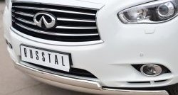 24 999 р. Защита переднего бампера (2 трубыØ75х42 мм, нержавейка) Russtal INFINITI JX35 (2012-2014)  с доставкой в г. Екатеринбург. Увеличить фотографию 2