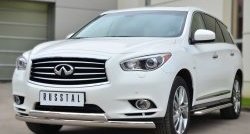 24 999 р. Защита переднего бампера (2 трубыØ75х42 мм, нержавейка) Russtal INFINITI JX35 (2012-2014)  с доставкой в г. Екатеринбург. Увеличить фотографию 4