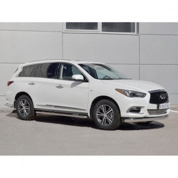 17 749 р. Защита переднего бампера (Ø75х42 мм, нержавейка) Russtal INFINITI QX60 L50 рестайлинг (2016-2021)  с доставкой в г. Екатеринбург. Увеличить фотографию 3