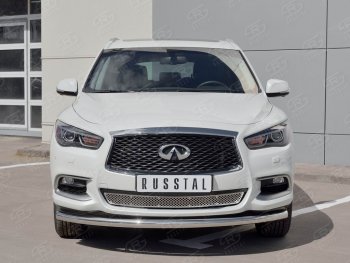 14 999 р. Защита заднего бампера (Ø63 мм, нержавейка) Russtal INFINITI QX60 L50 рестайлинг (2016-2021)  с доставкой в г. Екатеринбург. Увеличить фотографию 2