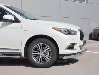 27 999 р. Защита переднего бампера (2 трубыØ75х42 мм, нержавейка) Russtal INFINITI QX60 L50 рестайлинг (2016-2021)  с доставкой в г. Екатеринбург. Увеличить фотографию 3