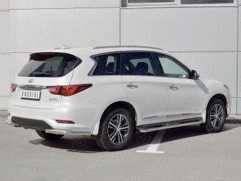 10 649 р. Защита заднего бампера (Ø63 мм уголки, нержавейка) Russtal  INFINITI QX60  L50 (2016-2021) рестайлинг  с доставкой в г. Екатеринбург. Увеличить фотографию 3