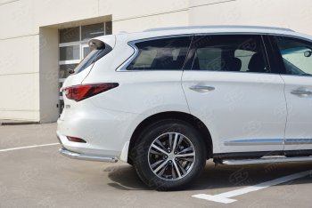 10 649 р. Защита заднего бампера (Ø63 мм уголки, нержавейка) Russtal  INFINITI QX60  L50 (2016-2021) рестайлинг  с доставкой в г. Екатеринбург. Увеличить фотографию 1