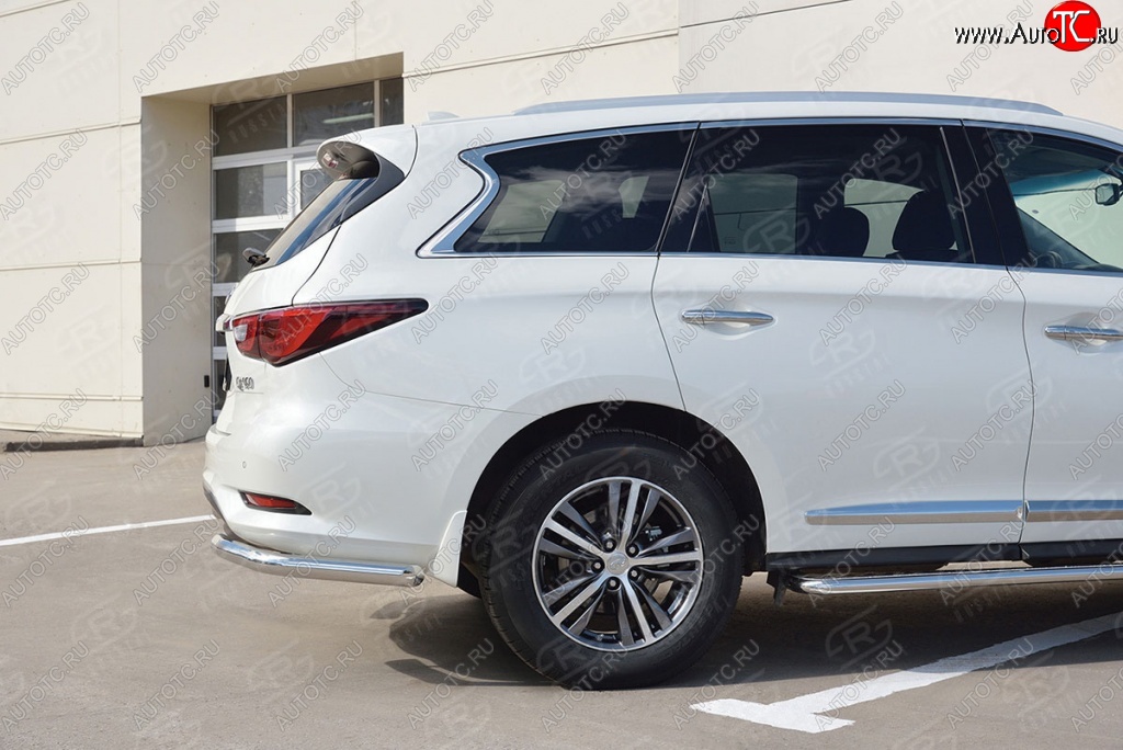 10 649 р. Защита заднего бампера (Ø63 мм уголки, нержавейка) Russtal  INFINITI QX60  L50 (2016-2021) рестайлинг  с доставкой в г. Екатеринбург