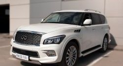 20 999 р. Защита переднего бампера (Ø75х42 мм, нержавейка) Russtal INFINITI QX80 Z62 1-ый рестайлинг (2014-2018)  с доставкой в г. Екатеринбург. Увеличить фотографию 4