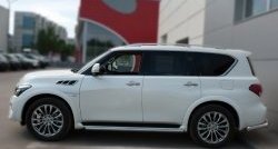 16 799 р. Защита порогов из круглой укороченной трубы диаметром 42 мм SLITKOFF INFINITI QX80 Z62 1-ый рестайлинг (2014-2018)  с доставкой в г. Екатеринбург. Увеличить фотографию 4