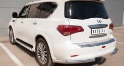 20 399 р. Защита заднего бампера (Ø76 мм уголки, нержавейка) Russtal INFINITI QX80 Z62 1-ый рестайлинг (2014-2018)  с доставкой в г. Екатеринбург. Увеличить фотографию 4