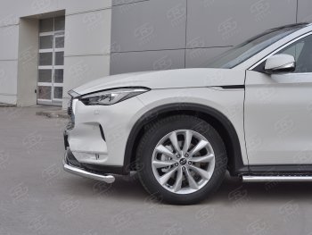 9 649 р. Защита переднего бампера Russtal (Ø63 мм волна, нержавейка)  INFINITI Qx50  J55 (2017-2022)  с доставкой в г. Екатеринбург. Увеличить фотографию 4