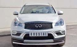 Защита переднего бампера (Ø63 мм, нержавейка) Russtal INFINITI (Инфинити) Qx50 (КуХ50)  J50 (2013-2016) J50 дорестайлинг