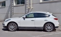 Защита порогов из круглой трубы диаметром 42 мм (рестайлинг) SLITKOFF INFINITI Qx50 J50 дорестайлинг (2013-2016)