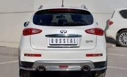 Защита заднего бампера (Ø42 мм, нержавейка) Russtal INFINITI Qx50 J50 дорестайлинг (2013-2016)