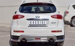 Защита заднего бампера (Ø63 мм, нержавейка) Russtal INFINITI (Инфинити) Qx50 (КуХ50)  J50 (2013-2016) J50 дорестайлинг