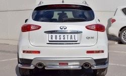 9 949 р. Защита заднего бампера (Ø63 мм уголки, нержавейка) Russtal  INFINITI Qx50  J50 (2015-2018) рестайлинг  с доставкой в г. Екатеринбург. Увеличить фотографию 1