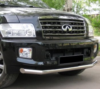 17 799 р. Одинарная защита переднего бампера диаметром 76 мм Russtal  INFINITI QX56  JA60 (2004-2010) дорестайлинг, рестайлинг  с доставкой в г. Екатеринбург. Увеличить фотографию 1