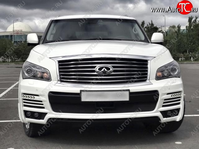 42 299 р. Передний бампер MzSpeed INFINITI QX56 Z62 (2010-2013) (Неокрашенный)  с доставкой в г. Екатеринбург