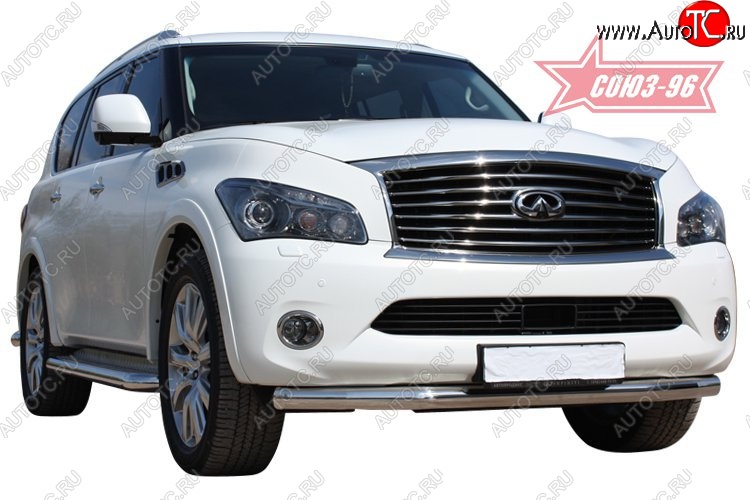 19 709 р. Защита переднего бампера одинарная Souz-96 (d76) INFINITI QX56 Z62 (2010-2013)  с доставкой в г. Екатеринбург