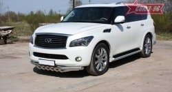 30 329 р. Защита переднего бампера двойная Souz-96 (d76/60) INFINITI QX56 Z62 (2010-2013)  с доставкой в г. Екатеринбург. Увеличить фотографию 2