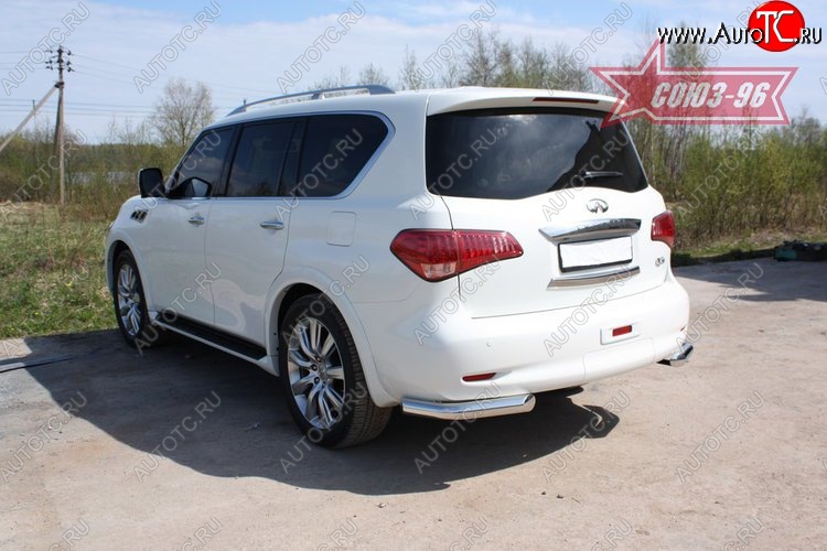 12 716 р. Защита заднего бампера Souz-96 (d60) INFINITI QX56 Z62 (2010-2013)  с доставкой в г. Екатеринбург