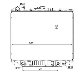 Радиатор двигателя (пластинчатый, АКПП) SAT Isuzu (Исузу) Bighorn (Бигорн)  UBS25GW,UBS69GW (1991-1993),  Trooper (Трупер) (1991-2002), Opel (Опель) Monterey (Монтерей) (1991-2002)