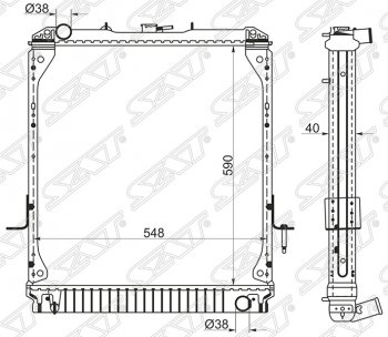 Радиатор двигателя (пластинчатый, МКПП) SAT Isuzu Elf (NPR75)  дорестайлинг (2006-2014)