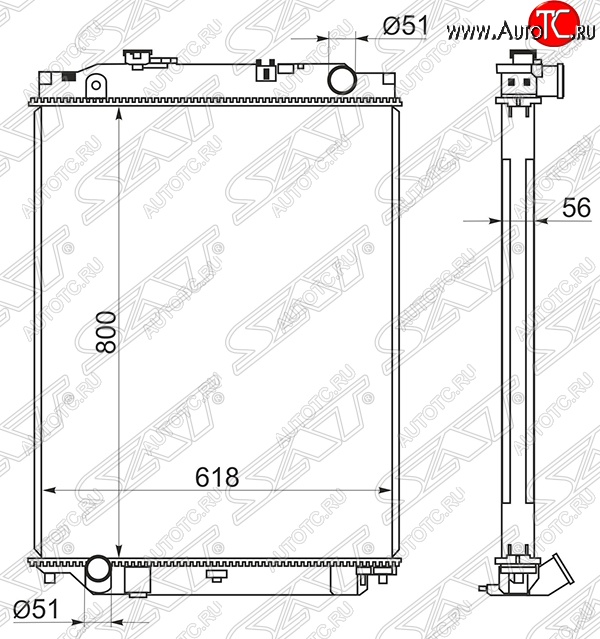 26 999 р. Радиатор двигателя SAT (пластинчатый, МКПП) Isuzu Elf (NPR75)  дорестайлинг (2006-2014)  с доставкой в г. Екатеринбург