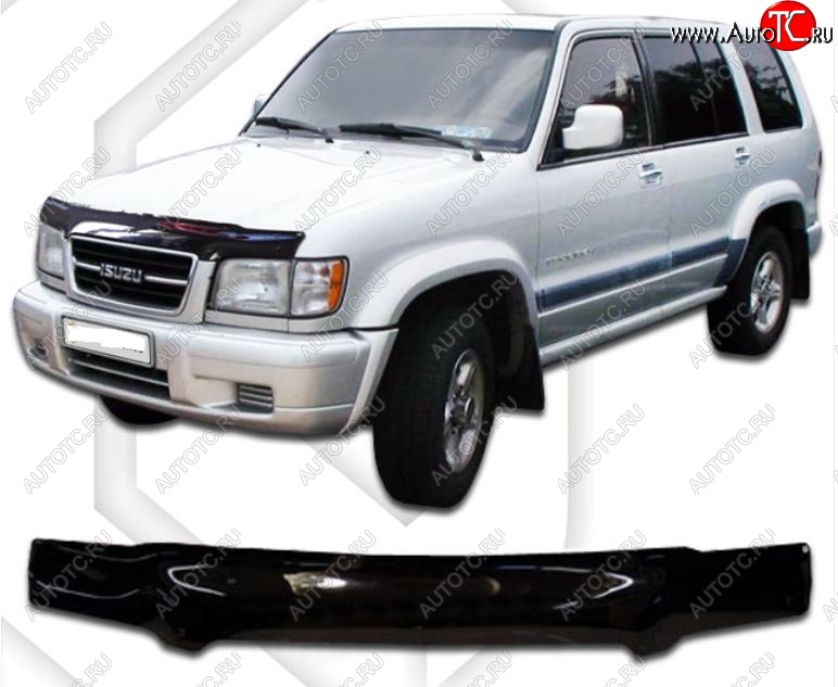 1 899 р. Дефлектор капота CA-Plastic  Isuzu Trooper (1991-2002) (Classic черный, Без надписи)  с доставкой в г. Екатеринбург