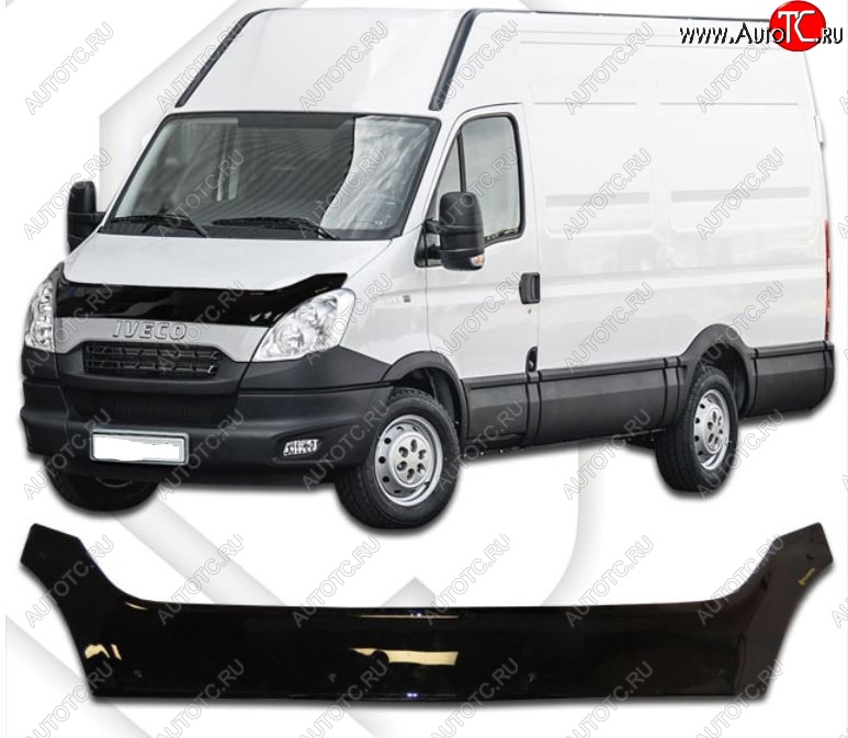 2 199 р. Дефлектор капота CA-Plastiс  Iveco Daily (2011-2014) (Classic черный, Без надписи)  с доставкой в г. Екатеринбург