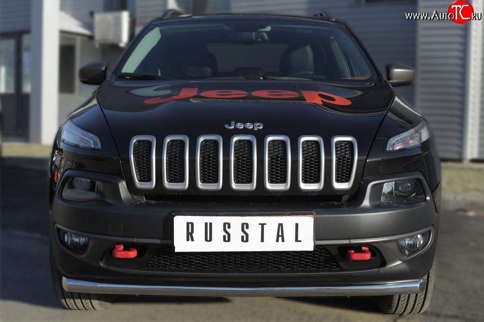 15 999 р. Одинарная защита переднего бампера (Trailhawk 63 мм) SLITKOFF Jeep Cherokee KL дорестайлинг (2014-2017)  с доставкой в г. Екатеринбург