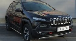 5 299 р. Защита переднего бампера (Trailhawk Ø75х42 мм, нержавейка) Russtal  Jeep Cherokee  KL (2014-2017) дорестайлинг  с доставкой в г. Екатеринбург. Увеличить фотографию 4