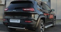 8 349 р. Защита заднего бампера (Trailhawk, 63 мм, нержавейка) Russtal  Jeep Cherokee  KL (2014-2017) дорестайлинг  с доставкой в г. Екатеринбург. Увеличить фотографию 2