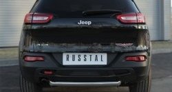 8 349 р. Защита заднего бампера (Trailhawk, 63 мм, нержавейка) Russtal  Jeep Cherokee  KL (2014-2017) дорестайлинг  с доставкой в г. Екатеринбург. Увеличить фотографию 1