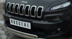 24 749 р. Защита переднего бампера (2 трубыØ75х42 мм, нержавейка) Russtal Jeep Cherokee KL дорестайлинг (2014-2017)  с доставкой в г. Екатеринбург. Увеличить фотографию 3