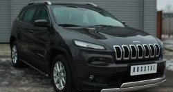 24 749 р. Защита переднего бампера (2 трубыØ75х42 мм, нержавейка) Russtal Jeep Cherokee KL дорестайлинг (2014-2017)  с доставкой в г. Екатеринбург. Увеличить фотографию 4