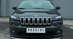 15 999 р. Одинарная защита переднего бампера из трубы диаметром 42 мм SLITKOFF Jeep Cherokee KL дорестайлинг (2014-2017)  с доставкой в г. Екатеринбург. Увеличить фотографию 2