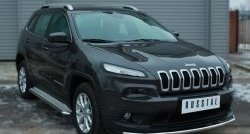 15 999 р. Одинарная защита переднего бампера из трубы диаметром 42 мм SLITKOFF Jeep Cherokee KL дорестайлинг (2014-2017)  с доставкой в г. Екатеринбург. Увеличить фотографию 3