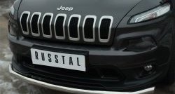 15 999 р. Одинарная защита переднего бампера диаметром 63 мм SLITKOFF Jeep Cherokee KL дорестайлинг (2014-2017)  с доставкой в г. Екатеринбург. Увеличить фотографию 2