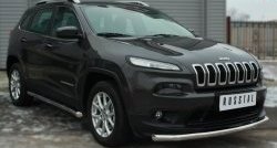 15 999 р. Одинарная защита переднего бампера диаметром 63 мм SLITKOFF Jeep Cherokee KL дорестайлинг (2014-2017)  с доставкой в г. Екатеринбург. Увеличить фотографию 3