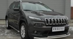 9 999 р. Защита порогов из круглой трубы диаметром 63 мм SLITKOFF Jeep Cherokee KL дорестайлинг (2014-2017)  с доставкой в г. Екатеринбург. Увеличить фотографию 2