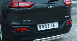 14 349 р. Защита заднего бампера (Ø63 и 42 мм, нержавейка) SLITKOFF Jeep Cherokee KL дорестайлинг (2014-2017)  с доставкой в г. Екатеринбург. Увеличить фотографию 2